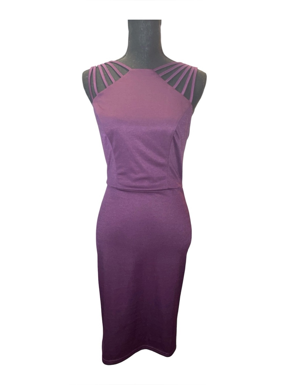 Women's Purple Strappy Midi Dress
